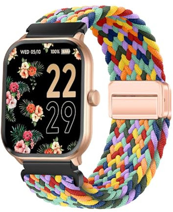 AireWiki 22mm Stoff Armband Kompatibel mit ICE-WATCH (1,85) Armband Nylon Für Herren Damen Sport Ersatzband mit Uhrenarmband Magnetschnalle Für ICE-WATCH (1,85) (11)