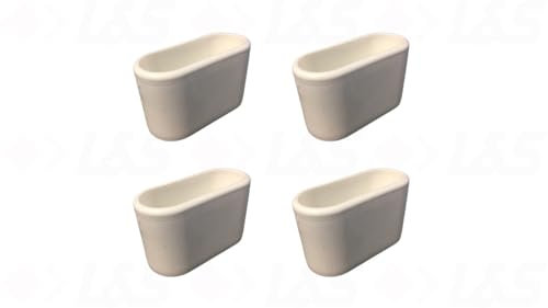 MWH Fußkappen 50 x 20 mm Set – Weiß – Für MWH Chalet Stapelsessel Hochlehner (4)