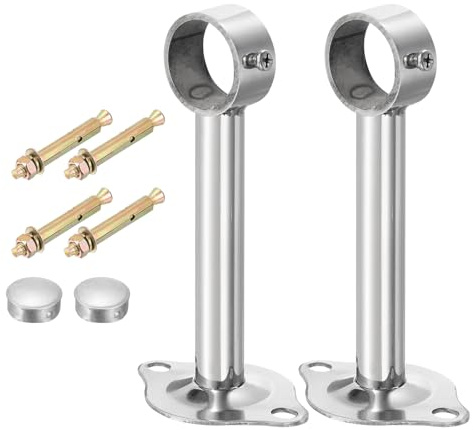 QUARKZMAN 2 Stück Gardinenstange Halterung Handtuchstange vorhangstange für 32mm/1,26 Rohrlänge 150mm/5,91 Edelstahl Deckenhalterung Gardinenstange für Wände Kleiderschrank Gardinenrohr