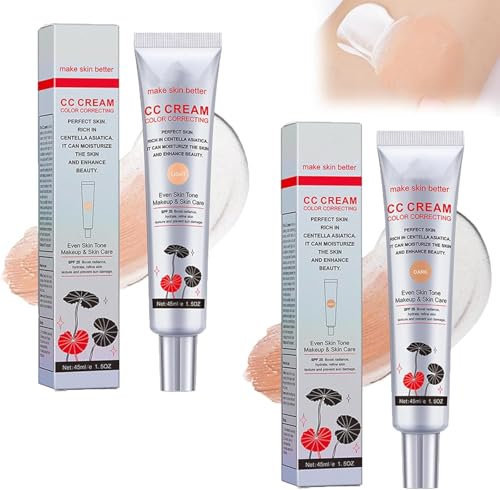 Soltera Cc Cream,Korean Color Changing Cc Cream- 2 In1 Skincare & Makeup,Hydrating Foundation with Multi-purpose Pre-Makeup Primer Moisturizing Long-Lasting Facial Concealer (Dark+Light)