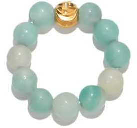 oasymala 4 mm handgefertigter Ring aus Heilsteinperlen mit elastischer dehnbarer Kordel, Einheitsgröße (Amazonit (Amazonite))