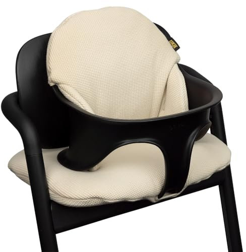 Ukje 3 Stück Kissen kompatibel mit CYBEX Lemo - Dickes - Atmungsaktives Baumwollgewebe 100% Oeko-Tex Baumwolle - Wasserdichtes Futter - Handgefertigt in EU (Beige waffle)
