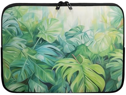TSOVTHRID Monstera - Funda para tablet con estampado de hojas de palmera, color verde