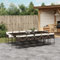 Willood 11 TLG. Garten Essgruppe mit Kissen Braun Poly Rattan Glas