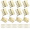 Sourcing Map 12Pcs 180 Degree Small Iron Hinges for Wooden Box, 1.5 Long Folding Butt Hinges Cabinet Hinges with Screws (Gold)