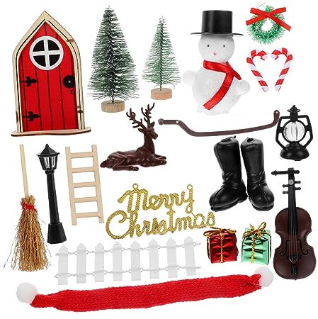 BCOATH Lebendiges Weihnachts-puppenhaus-zubehör Im Maßstab 112 Miniaturtür Für Dekorationen
