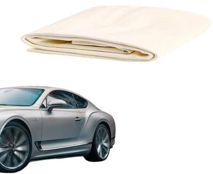 Gamuza de Piel para Limpieza Coche, Toalla Secado Coche Absorbente, 40 x 50 cm Gamuza Natural Lavado de Autos Paño de Limpieza sin Rayas para Cuidado de Vehículos Moto Automovil Espejos Ventanas
