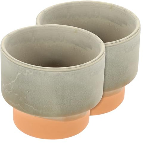 UPKOCH Macetas De Cerámica para Suculentas Retro Verde 12x10cm 2 Piezas Decoración para Adecuado para Jardines y Bonsáis Resistente y Elegante