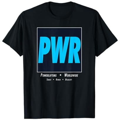 PWR Box Logo - Powerlifting Worldwide - Squat Bench Deadlift T-Shirt
