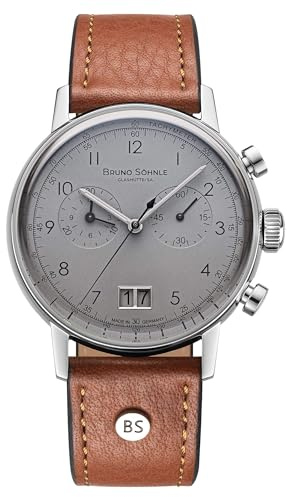 Bruno Söhnle Herrenuhr Original NEU Bergamo Herrenuhr Braun Grau Datum Chronograph Saphirglas Quarz 39mm- 17-13237-831