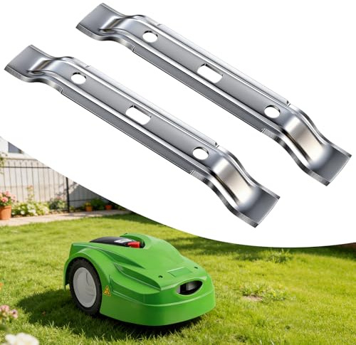2 Stück Mähroboter Messer Mähmesser Ersatzmesser Für Stihl Mähroboter iMOW RMI 422 422P 422PC RMI422 P C Edelstahl Rasenmäherklingen 20 cm, Silber