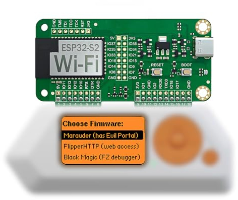 Wi-Fi i Development Board for Flipper Zero – ESP32-S2 Developer Module with USB-C and GPIO Premium ENIG (Immersion Gold) Process - Green PINGEQUA