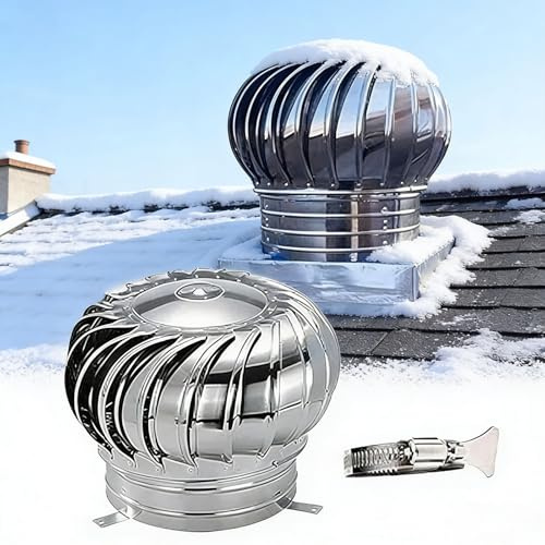 800 mm/32 inch stainless steel exhaust cap for roof vents, turbine exhaust cap with automatic rotation, quiet operation without power consumption, easy-to-install roof fan, for kitchen and canteen ven