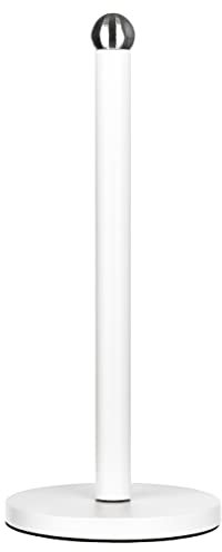 Novel Solutions Stainless Steel Matt White Coated Kitchen Towel Roll Pole Holder Kitchen Paper Stand One Size