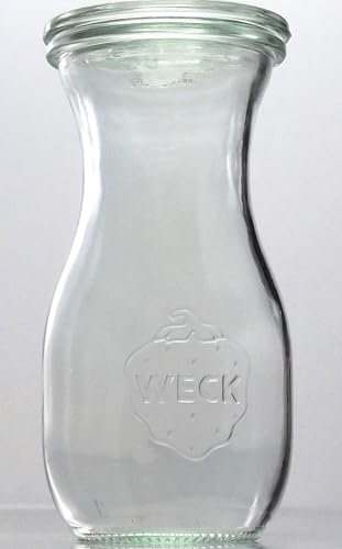6 Weck Einkochgläser 1/4 Liter Saftflasche RR60 mit Glasdeckel und Ringen im Original Weck Karton (Mit Glasdeckel und Ringen)