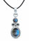 mantraroma Kettenanhänger 925 Silber Labradorit grün blauer Stein Edelstein Kettenanhänger Damen Sterling Silber Halskette Anhänger Geschenk (MAH-075-05)