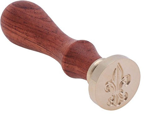 Starnearby Wachssiegel-Stempel mit Retro-Lilienmuster, Griff aus Palisanderholz, Dokumente, Post, Umschlagversiegelung, Einladung, Hochzeit, Deko 3