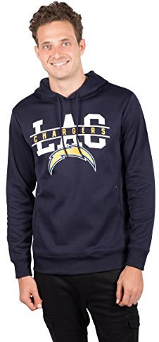 Icer Marken NFL Herren Fleece Hoodie Pullover Sweatshirt Reißverschluss Tasche, grau/Navy, Herren, JHM4689F, Navy, Small