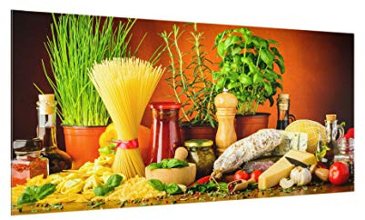 Bilderwelten Spritzschutz Glas - Italienische Küche - Querformat 1:2, HxB: 40cm x 80cm