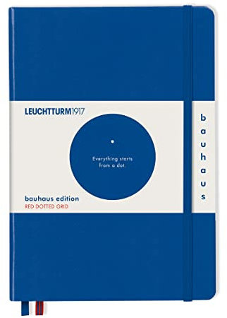 LEUCHTTURM1917 359618 Notizbuch Medium (A5), Hardcover, 251 num. Seiten, Königsblau, Dotted, Bauhaus Edition