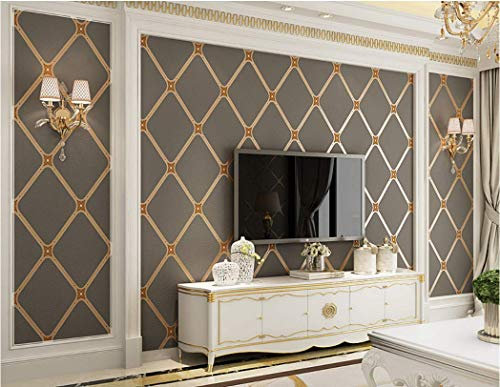 Tapete Diamantgitter 3D Braun Vliestapete Küche Schlafzimmer Wohnzimmer Tv Background Dekoration