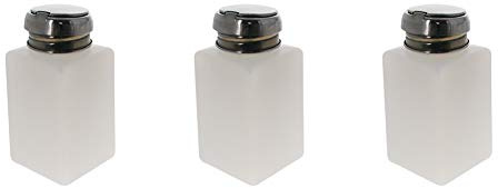 Utoolmart 200 ml Alkohol-Flüssigkeits-Pumpspender für Nagellackentferner, Lippen-Augen-Make-up-Entferner, Pumpspender, leere Flasche mit Pumpkopf, 3 Stück