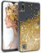 EAZY CASE Hülle kompatibel mit Samsung Galaxy A10 Schutzhülle mit Flüssig-Glitzer, Handyhülle, Schutzhülle, Back Cover mit Glitter Flüssigkeit, TPU/Silikon, Transparent/Durchsichtig, Gold
