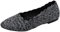 Skechers Women's Cleo-Scalloped Knit Skimmer Ballet Flat, Black/Charcoal, 8 M US