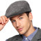Herringbone Flat Ivy Newsboy Cap für Herren Klassische Wollmischung Tweed Cabbie Hut, Gefülltes Steppfutter, Grau, 7 3/8/7 5/8