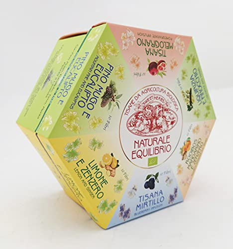 Brezzo Collezione Tisane Naturali Biologiche Equilibrio 6 gusti 60 filtri, Apicoltura Biologica