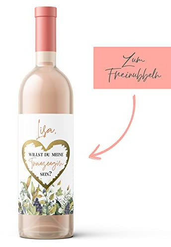 Flaschenetikett mit Rubbellos | Weinlabel | Rubbellos | Trauzeugin | Rubbel Weinetikett | Rubbelweinlabel | Personalisierung | Hochzeit