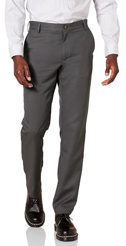 Amazon Essentials Men's Slim-Fit Flat-Front Dress Trouser, Dark Grey, 34W / 30L