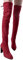shownicer Donna Stivali Moda Sexy Casual Elegante Invernali con Tacco Alti sopra Il Ginocchio Tacchi Alti Inverno Scamosciato Boots con Chiusura Lampo Laterale Rosso 36 EU