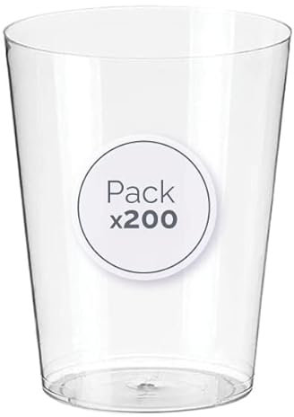 Vasos Sidra - Plástico cristalino (PS) - Color Transparente - Reciclable (200 Uds. Vasos sidra 600 Ml)