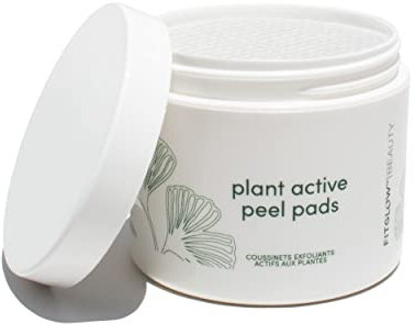Fitglow Beauty | Plant Active Peel Pads | Mandelic, Salicylic & Citric Acid, Natural & Vegan Face Exfoliating, Skin Resurfacing Facial, Blackhead Remover & Toner Skin Care Wipes | 50 Pads