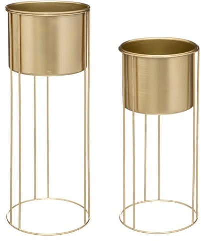 Atmosphera - Set de 2 Pots Artif métal doré