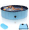 Jopassy Hundepool Planschbecken, 120 x 30cm Klappbares Schwimmbad mit Haustier Badebürste, rutschfest Swimmingpool, ideal für Hundebadewanne