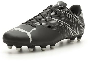 PUMA Attacanto Firm, Tacos de fútbol Artificiales para Hombre, Puma Negro-Plateado Niebla, 41 EU