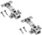 GTV - 2 x Minischarnier mit Dämpfung, Topfdurchmesser 26 mm -Scharnier Mittelanschlag - Montageplatte H=0 mit Euroschrauben - stiller Verschluss - Clip-On-Kette