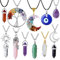 XIANNVXI 11pcs Kristalle Kette Damen Set Halskette Amethyst Steine Chakra Kette Rosenquarz Heilung Edelsteine Stein Evil Eye Mond Sonne Tree of Life Anhänger Ketten Reiki Schmuck Geschenke für Mama