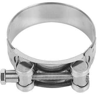 Larcele Collier d'échappement Moto Universal, Réglables en Acier Inoxydable Collier de Serrage pour Pot d'échappement de Moto 40-43mm MT/KK-01