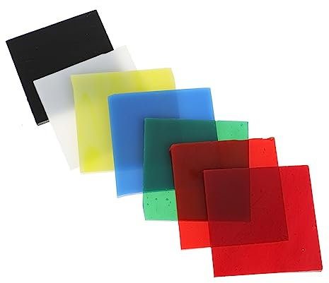 EXCEART 7stücke Buntes Quadratisches Mikrowellengeeignetes Dekoratives Glas Für Diy Schmuck Bastelprojekte Farbige Schmelzglasplatten Für Vielseitige Fusing-anwendungen