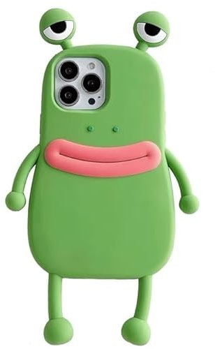 Ugly Phone Cases for iPhone 14 Pro Max Funny Cute Case for iPhone 14 Pro Max 3D Frog Phone Case with Foot Green Weird Phone Cases Ugly Phones with 3D Eyes Cute Silicone