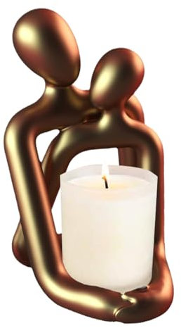 ZAGARO Harz-Paar-Skulptur, umarmende Paar-Skulpturen | Abstrakte Liebhaberfigur Statue | Kerzenhalter, romantische Ornamentfigur für Heimdekoration, Valentinstag, Jahrestag