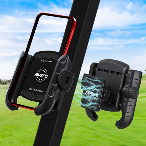 AIPSET Golf Cart Phone Holder, Strong Magnetic Phone Holder for Golf Cart Universal for Most Cell Phone, Golf Cart Phone Mount Compatible with EZGO/Club Car/Yamaha, Hold Firmly, Install in Seconds