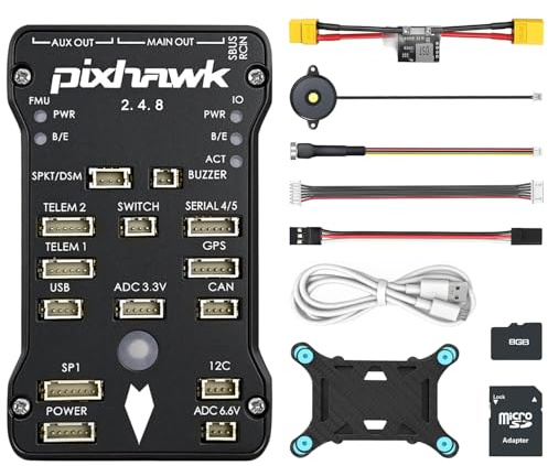 Pixhawk 2.4.8 PX4 Open-Source-Flugsteuerung (Vollset, ohne GPS) | 32-Bit-Open-Source-Autopilot, PX4/ArduPilot, mit Strommodul & Summer, für DIY-FPV-Drohne/Flugzeug, GPS