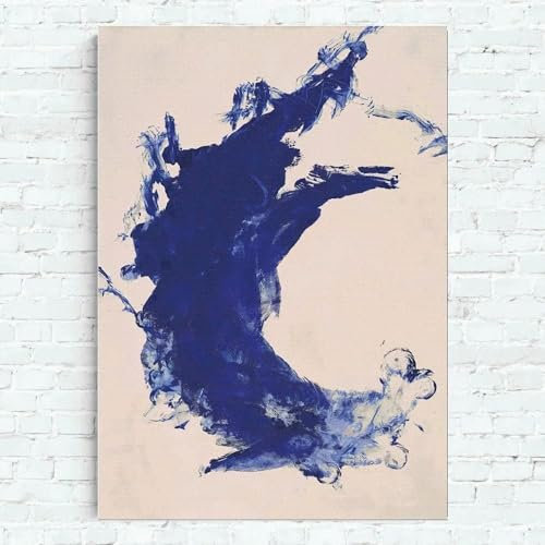 Yves Klein Blaues Poster, Yves Klein, abstraktes Gemälde auf Leinwand, moderne Wandkunst, Yves Klein, blaue Drucke für Wohnzimmer, Dekorbilder, 40 x 60 cm, ohne Rahmen