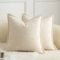 Mandioo 2er Set Dekorativer Kissenbezug Woven Textured Sofakissen Dekokissen Kissenbezüge Super Soft Premium Simple Design Wurfkissenbezug Schlafzimmer Wohnzimmer Beige 40x40cm