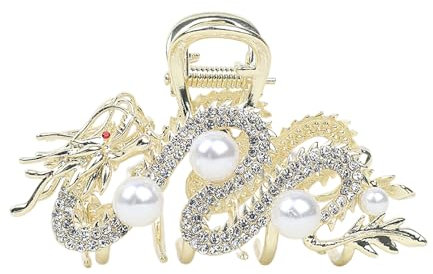 YUHANGCIYE Coole dominierende Drachen-Haarspange, funkelnde Strasssteine, festliche Haarklammer für 2024, Neujahrs-Haarklammer, cooler Drache, Frauen-Haarspangen, groß, a, 1 count (Pack of 1)