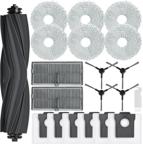 SpeHiate Zubehör Kit für Dreame L10s Pro Ultra Heat/ L10s Ultra Gen 2/ L40 Ultra AE/ X30 Ultra/Mova E30 Ultra, 1 Hauptbürste, 6 Wischtücher, 6 Staubbeutel, 2 HEPA Filter, 4 Seitenbürsten